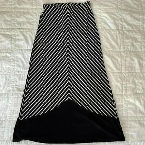 y2k whimsigoth black and white striped maxi skirt women’s small gothic autumn